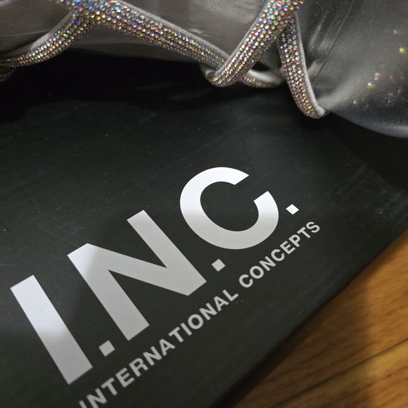 INC International Concepts Glittering Silver Heels - Picture 4 of 15